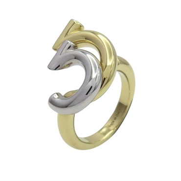 金銀雙色 金屬 戒指 #10.5【Salvatore Ferragamo 費拉格慕】