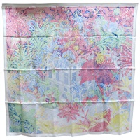 灰色 Faubourg Tropical 絲綢 絲巾 90*90【HERMES 愛馬仕】 90*90