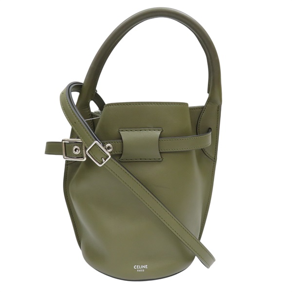 綠色 牛皮 Big 水桶包 兩用包【CELINE 賽琳】