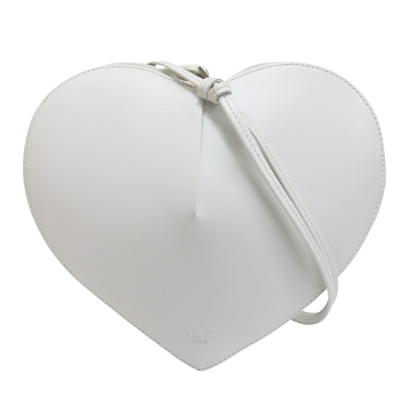 白色 牛皮 愛心 肩背包【ALAIA Le Coeur】