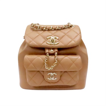 淺褐色 皮革 Duma 後背包【CHANEL 香奈兒】 AS2908