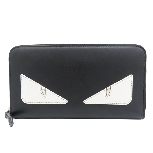 黑色 牛皮 小怪獸 拉鍊長夾 7M0210-A3D0