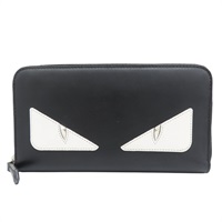 黑色 牛皮 小怪獸 拉鍊長夾 7M0210-A3D0
