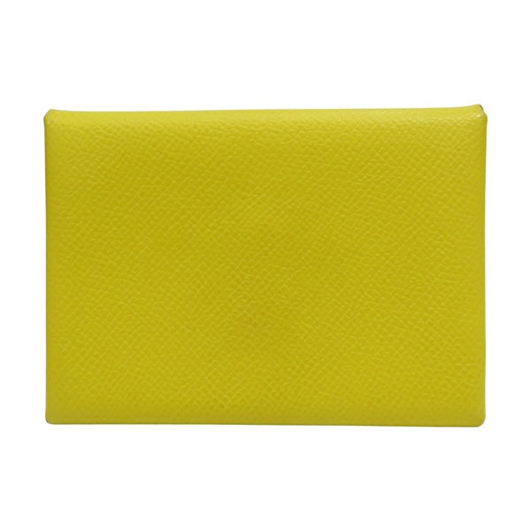 黃色 Epsom牛皮 Calvi Duo 卡夾 名片夾 U刻【HERMES 愛馬仕】