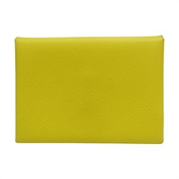 黃色 Epsom牛皮 Calvi Duo 卡夾 名片夾 U刻【HERMES 愛馬仕】