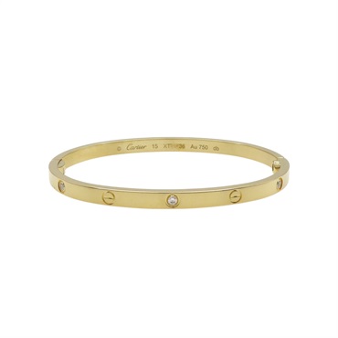 18黃K金 5PD鑽石 Love 手環 #15 B6047215【Cartier 卡地亞】 B6047215