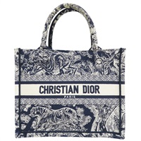 藍/白色 刺繡帆布 Book Tote 小號 手提包【Dior 迪奧】 M1265ZRGO_M35I
