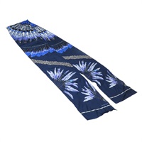 藍色 絲綢 Maxi Twilly 絲巾【HERMES 愛馬仕】