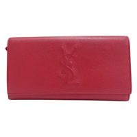 紅色牛皮 扣式長夾 [SAINT LAURENT YSL 聖羅蘭]