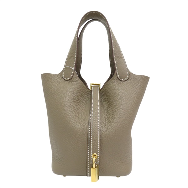 大象灰 TC牛皮 Picotin Lock 18 手提包 K刻 金扣【HERMES 愛馬仕】