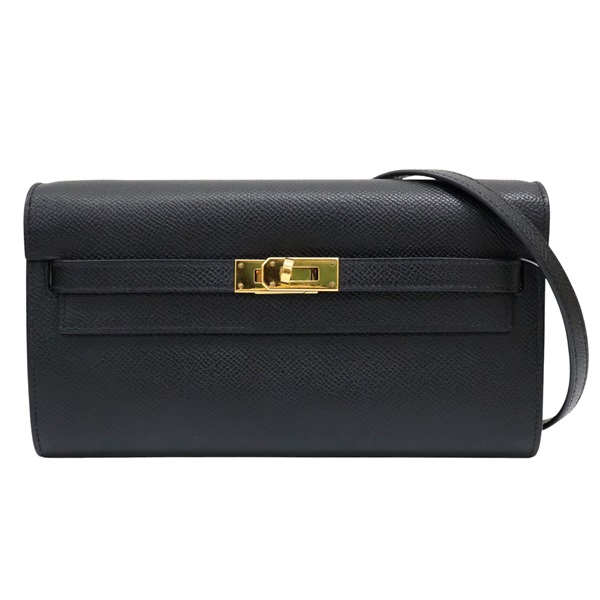 黑色 Epsom牛皮 Kelly To Go 肩背包 Z刻 金扣【HERMES 愛馬仕】
