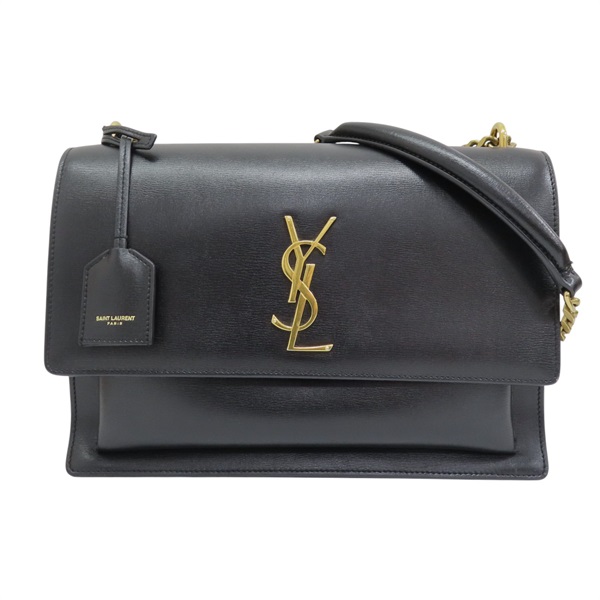 黑色牛皮 Sunset Medium 肩背包 [SAINT LAURENT YSL 聖羅蘭] 498779