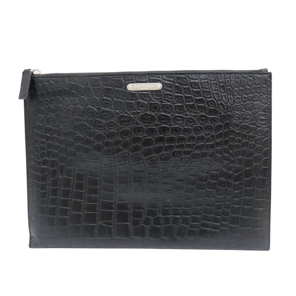 黑色 牛皮 手拿包【SAINT LAURENT 聖羅蘭】 462361