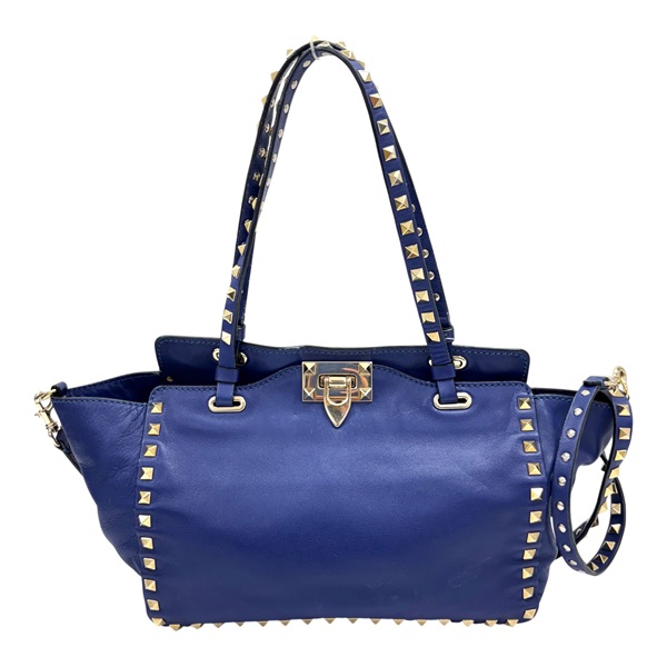 藍色 牛皮 鉚釘 Rockstud 兩用包【Valentino 范倫鐵諾】
