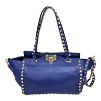藍色 牛皮 鉚釘 Rockstud 兩用包【Valentino 范倫鐵諾】
