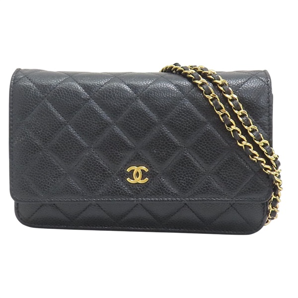 黑色 菱格紋 牛皮 WOC 肩背包 A33814 無卡【CHANEL 香奈兒】 A33814