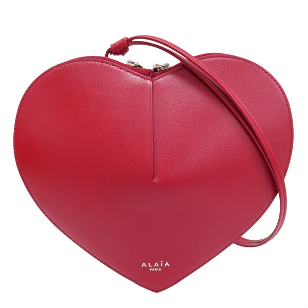紅色 牛皮 愛心 肩背包【ALAIA Le Coeur 】