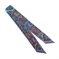 藍色 絲綢 Twilly 絲巾 【HERMES 愛馬仕】