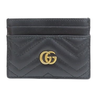黑色 皮革 GG Marmont 名片夾 卡夾 443127【GUCCI 古馳】 443127