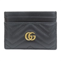 黑色 皮革 GG Marmont 名片夾 卡夾 443127【GUCCI 古馳】 443127
