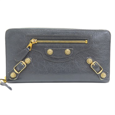 深灰色 山羊皮 拉鏈長夾 253053【BALENCIAGA 巴黎世家】 253053