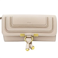 米色 牛皮 Marcie 釦式長夾【Chloe 克羅伊】