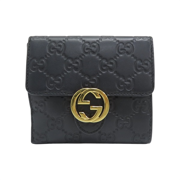 黑色牛皮 GG Marmont扣式短夾 369676【GUCCI 古馳】 369676