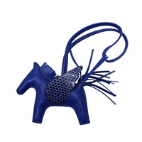 深藍色 蜥蜴皮 小羊皮 Rodeo PM 吊飾 Z刻【HERMES 愛馬仕】