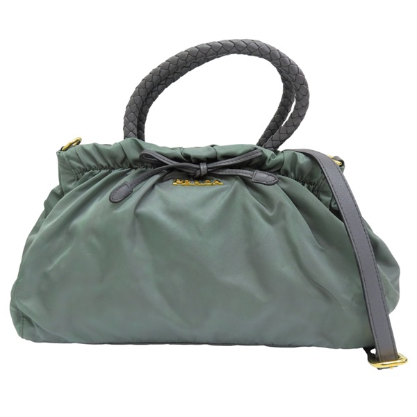 綠色 尼龍帆布 两用包【PRADA 普拉達】