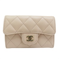 粉膚色 菱格紋 荔枝牛皮 名片夾 AP0214【CHANEL 香奈兒】 AP0214