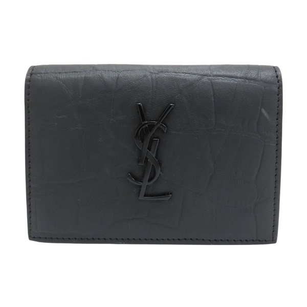 黑色牛皮 扣式 名片夾【SAINT LAURENT YSL 聖羅蘭】 TGN529887