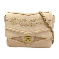 粉色 單寧布 MINI COCO 20 鏈包 【CHANEL 香奈兒】