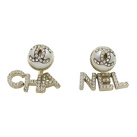 水鑽字樣 雙C 耳環【CHANEL 香奈兒】