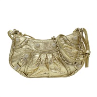 金色羊皮 水鑽 Le Cagole Mini 肩背包 金扣 695814【BALENCIAGA 巴黎世家】 #695814