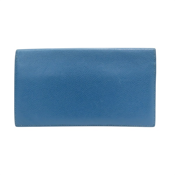 藍色牛皮 MC2 Fleming 二折長夾 □Q刻 【HERMES 愛馬仕】