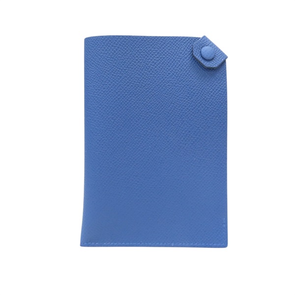 藍色 Epsom牛皮 Tarmac 護照套 K刻 銀扣【HERMES 愛馬仕】