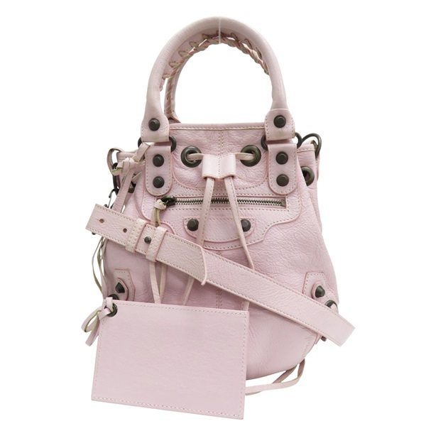 粉色 山羊皮 Mini Pompon 两用包【BALENCIAGA 巴黎世家】 246438