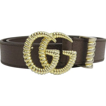 棕色牛皮 75cm 雙G皮帶 524103【GUCCI 古馳】 524103