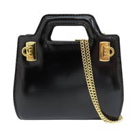 黑色 漆皮 Wanda Micro 肩背包 [Salvatore Ferragamo 菲拉格慕]