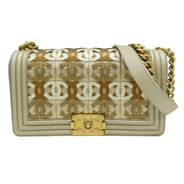 金色 牛皮 BOY 25cm 鍊帶 肩背包【CHANEL 香奈兒】 A67086