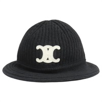 黑色 針織羊絨 TRIOMPHE 漁夫帽【CELINE 賽琳】 2A80T384D