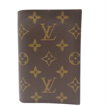棕色 原花 PVC塗層帆布 護照夾【LOUIS VUITTON LV 路易威登】 M64502