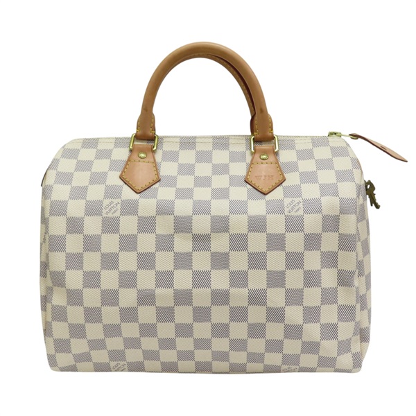 白色 棋盤格 帆布 Speedy30cm 手提包 N41533 【LOUIS VUITTON LV 路易威登】 N41533