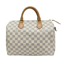白色 棋盤格 帆布 Speedy30cm 手提包 N41533 【LOUIS VUITTON LV 路易威登】 N41533