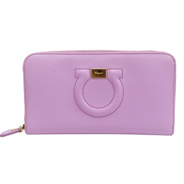 粉色 牛皮 拉鍊長夾【Salvatore Ferragamo 費拉格慕】