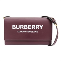 酒紅色 牛皮 肩背包【BURBERRY 巴寶莉】