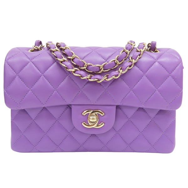 紫色 菱格紋 羊皮 COCO 23 鍊帶 肩背包 金扣【CHANEL 香奈兒】 A01113