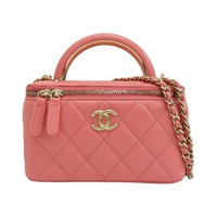 粉色 菱格紋 羊皮 Handle Vanity 肩背包 AP2846【CHANEL 香奈兒】 AP2846