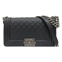 黑色牛皮 銀扣Boy25 兩用包 無卡 A67086【CHANEL 香奈兒】 A67086