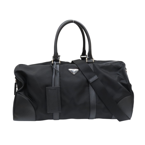 黑色 尼龍 和 Saffiano 皮革 旅行袋 兩用包【PRADA 普拉達】 2VC350